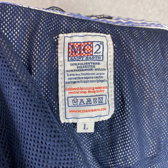 MC2 Saint Barth Shorts Mens L Striped Swim Short Lined - Picture 9 of 9